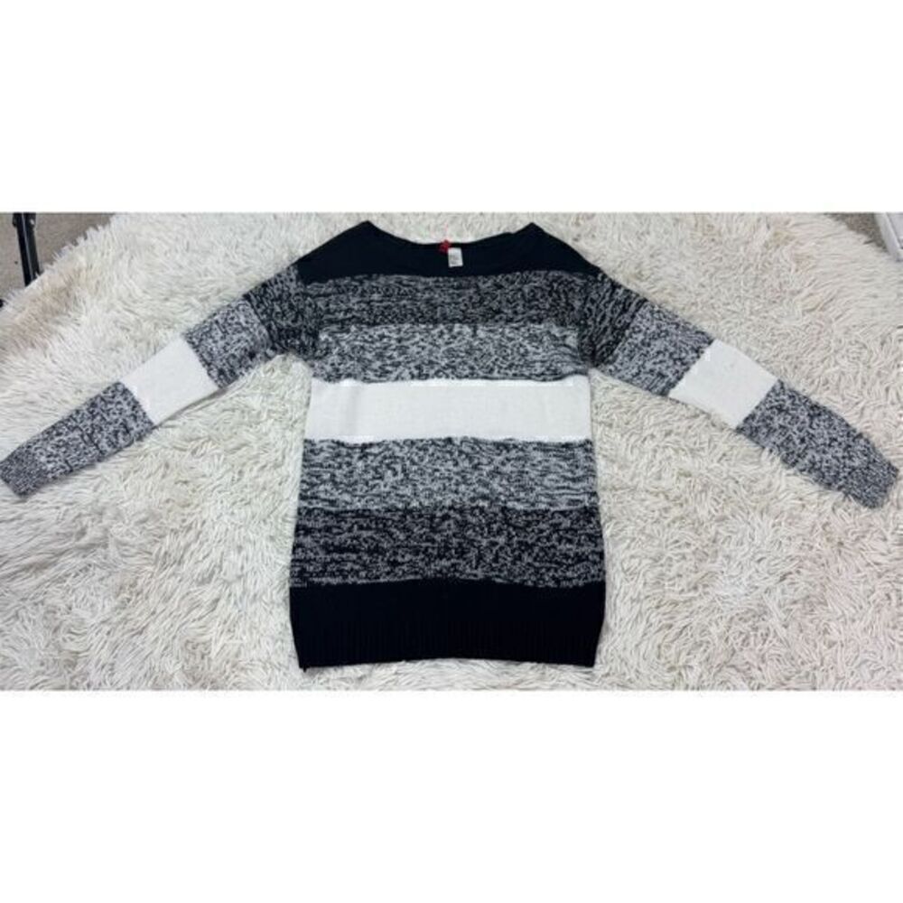 White, Gray & Black Striped Sweater Checkered Blazer size XS by H&M Divided